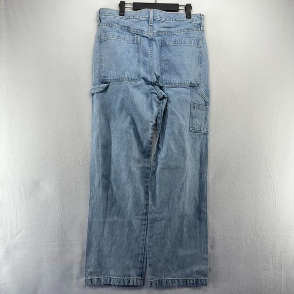Abercrombie Fitch Jeans Men's 32x34 Blue Rigid Denim Baggy Carpenter Light Wash - Picture 1 of 9